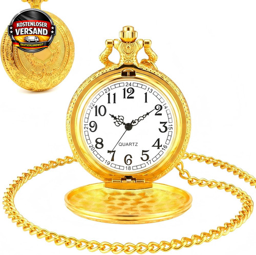 Vintage taschenuhr gold quarz - taschenuhr,