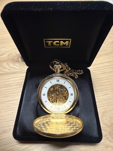 Vergoldete tcm taschenuhr - vergoldete,