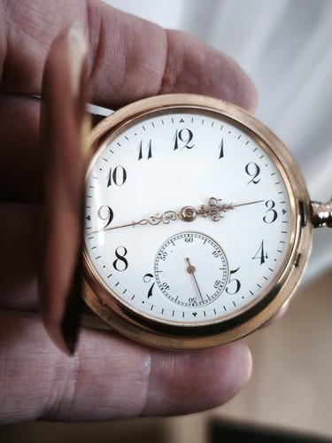 Gold 585 deckel taschenuhr - gold,